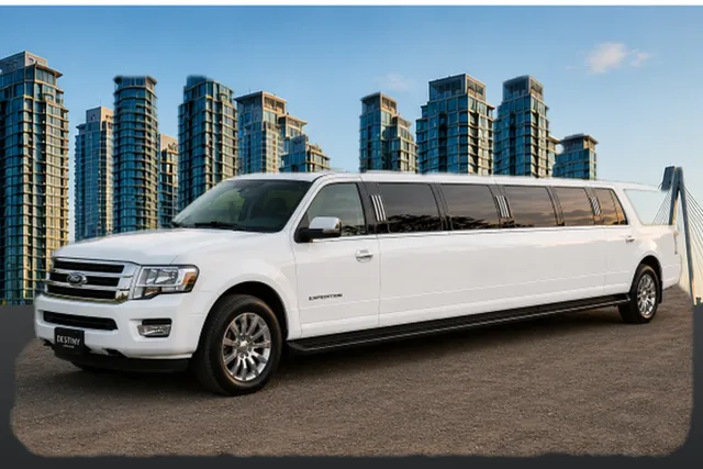 White Ford Expedition stretch SUV limousine serving Surrey